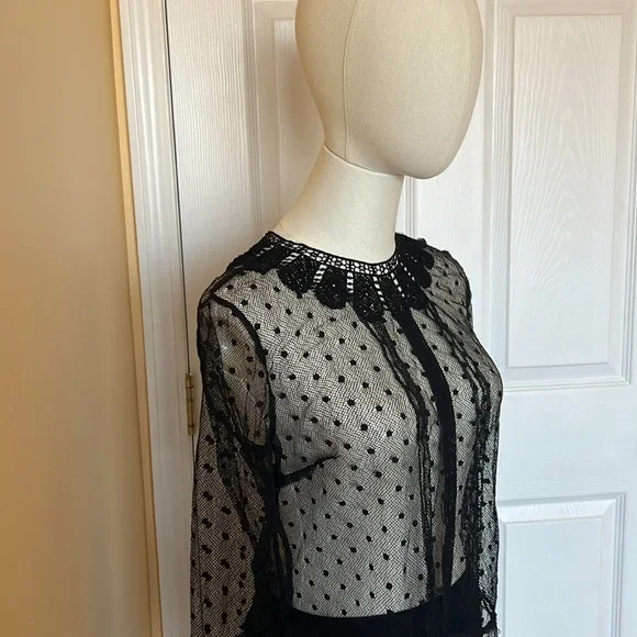 Ladies Top, Black/Transparent, Size S - Picture 4 of 5